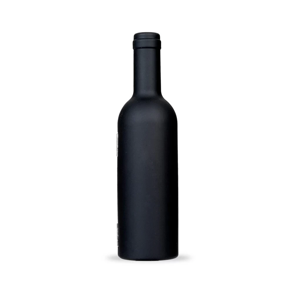 Kit Vinho no Formato de Garrafa Personalizado - 5 Peças Preto