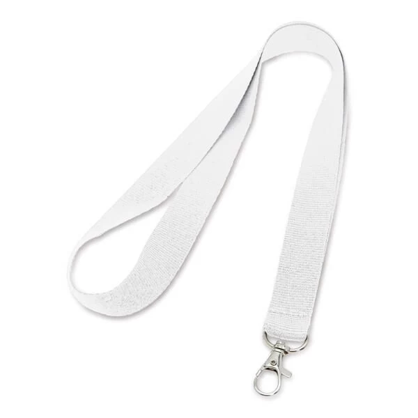 Cordão de Crachá com Presilha Mosquetinho Personalizado - 2cm Branco