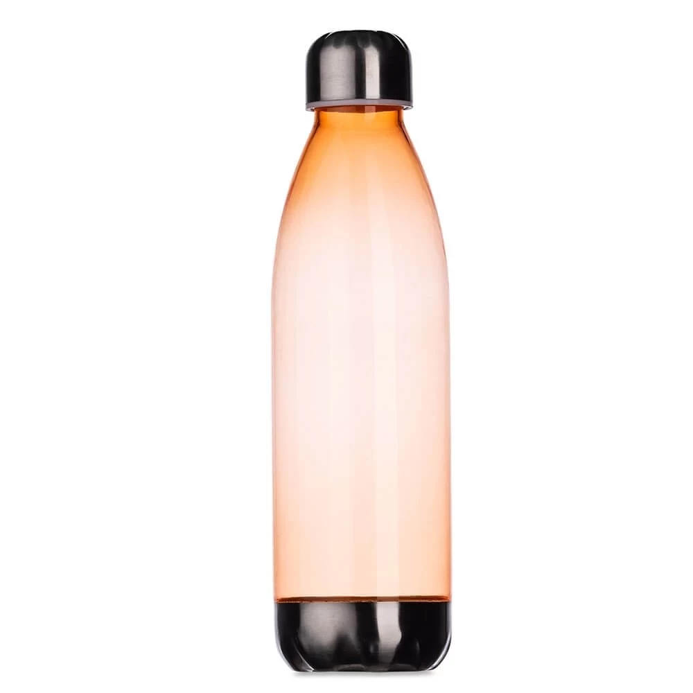 Garrafa Personalizada Plástica - 700ml Laranja e Inox