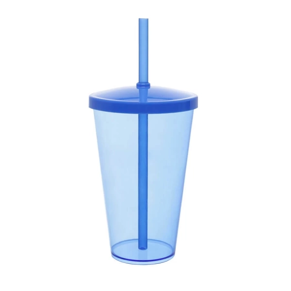 Copo Personalizado Liso - 550ml (Leitoso ou Cristal) Azul Claro